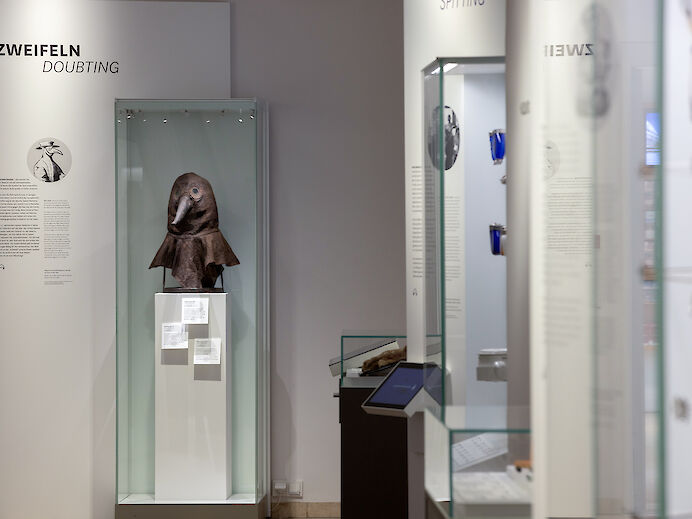 Vitrine mit Ausstellungsstück Vitrine mit Ausstellungsstück